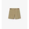 Pantalones cortos de popelín de algodón con ribete de cuadros Pantalones cortos de popelín de algodón con ribete de cuadros