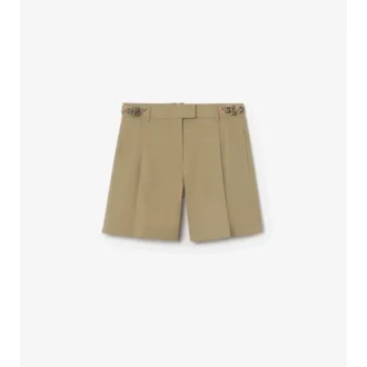 Pantalones cortos de popelín de algodón con ribete de cuadros