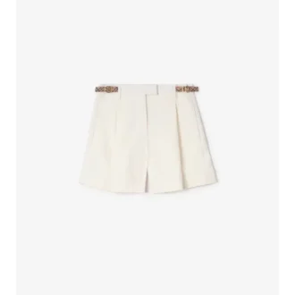 Pantalones cortos de popelín de algodón con ribete de cuadros