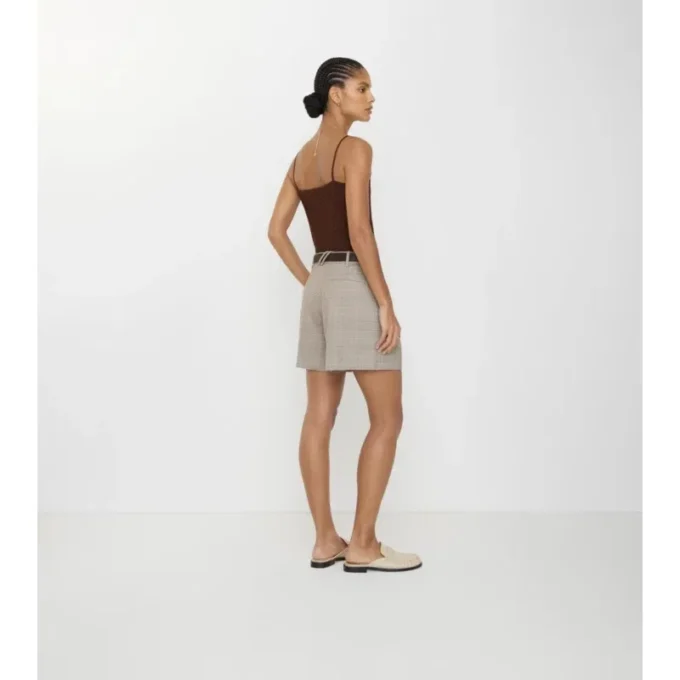 Pantalones cortos de sastrería de lana a cuadros Pantalones cortos de sastrería de lana a cuadros