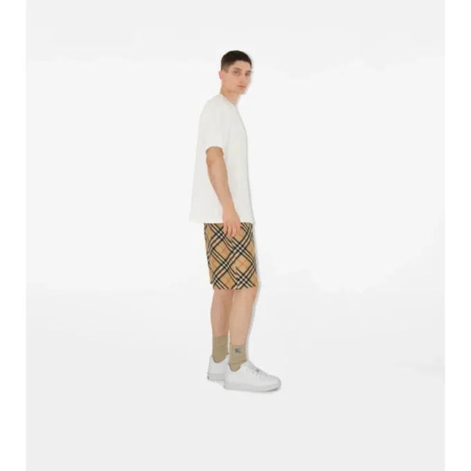 Pantalones cortos de seda a cuadros