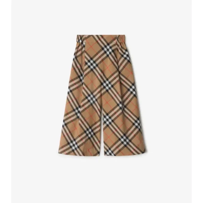 Pantalones de algodón con estampado de cuadros Pantalones de algodón con estampado de cuadros