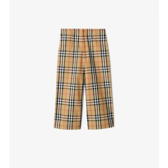 Pantalones de algodón con estampado de cuadros Pantalones de algodón con estampado de cuadros