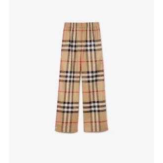 Pantalones de algodón con estampado de cuadros
