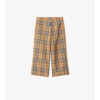 Pantalones de algodón con estampado de cuadros Pantalones de algodón con estampado de cuadros