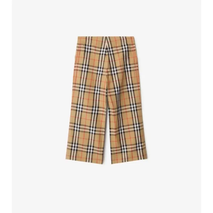 Pantalones de algodón con estampado de cuadros Pantalones de algodón con estampado de cuadros