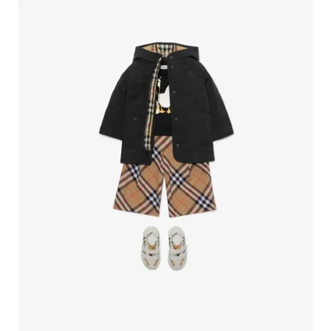Pantalones de algodón con estampado de cuadros
