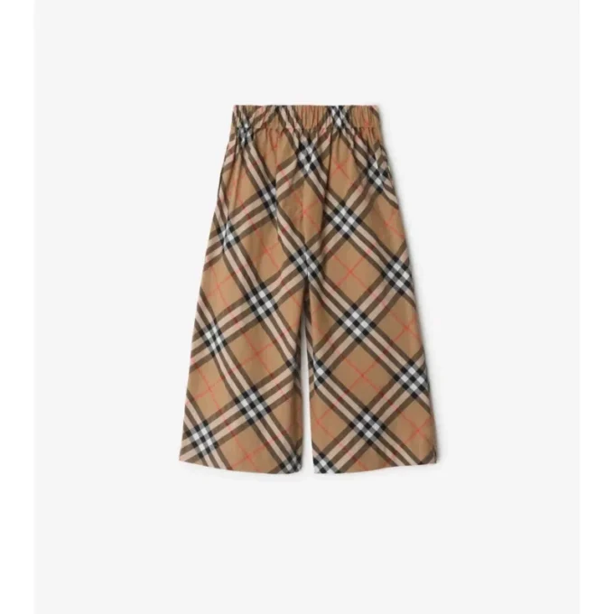 Pantalones de algodón con estampado de cuadros Pantalones de algodón con estampado de cuadros