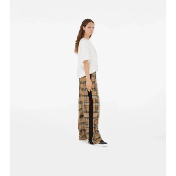 Pantalones de algodón con estampado de cuadros Pantalones de algodón con estampado de cuadros