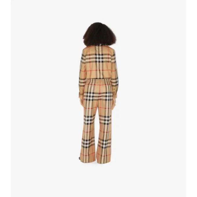 Pantalones de algodón con estampado de cuadros