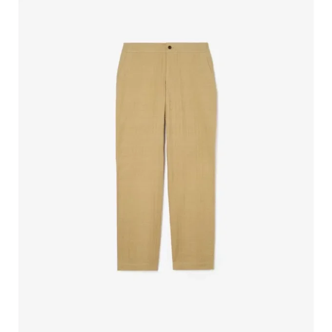 Pantalones de algodón con estampado de cuadros texturizados
