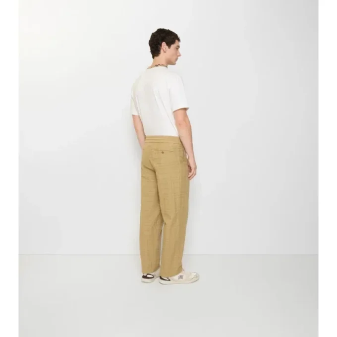 Pantalones de algodón con estampado de cuadros texturizados