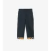 Pantalones de algodón con vuelta y estampado de cuadros Pantalones de algodón con vuelta y estampado de cuadros