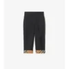 Pantalones de algodón con vuelta y estampado de cuadros Pantalones de algodón con vuelta y estampado de cuadros
