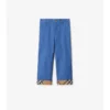 Pantalones de algodón con vuelta y estampado de cuadros Pantalones de algodón con vuelta y estampado de cuadros