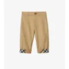 Pantalones de algodón con vuelta y estampado de cuadros Pantalones de algodón con vuelta y estampado de cuadros