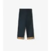 Pantalones de algodón con vuelta y estampado de cuadros Pantalones de algodón con vuelta y estampado de cuadros