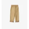 Pantalones de algodón con vuelta y estampado de cuadros Pantalones de algodón con vuelta y estampado de cuadros