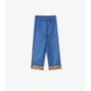 Pantalones de algodón con vuelta y estampado de cuadros Pantalones de algodón con vuelta y estampado de cuadros