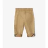 Pantalones de algodón con vuelta y estampado de cuadros Pantalones de algodón con vuelta y estampado de cuadros