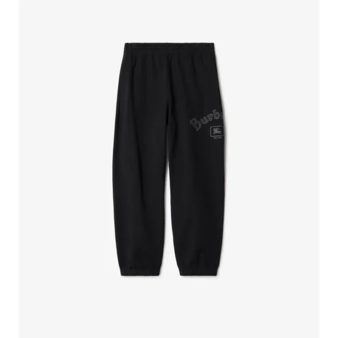 Pantalones de chándal de algodón con logotipo gótico Pantalones de chándal de algodón con logotipo gótico