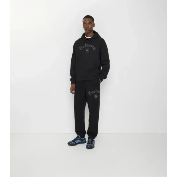 Pantalones de chándal de algodón con logotipo gótico Pantalones de chándal de algodón con logotipo gótico