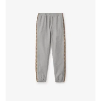 Pantalones de chándal de algodón con ribetes a cuadros