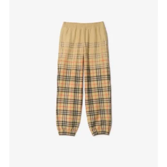 Pantalones de jogging de algodón con estampado de cuadros degradado