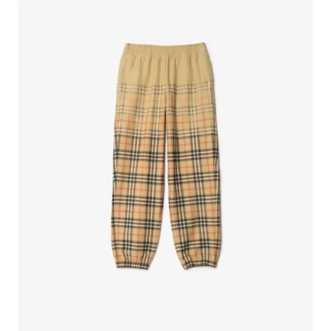 Pantalones de jogging de algodón con estampado de cuadros degradado