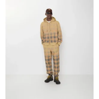 Pantalones de jogging de algodón con estampado de cuadros degradado