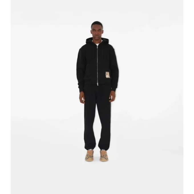 Pantalones de jogging de algodón con etiqueta de cuadros
