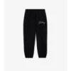 Pantalones de jogging de algodón con logotipo cursivo de cuadros Pantalones de jogging de algodón con logotipo cursivo de cuadros