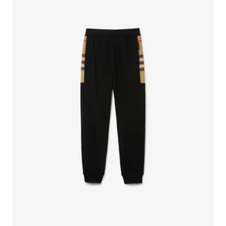 Pantalones de jogging de algodón con paneles de cuadros