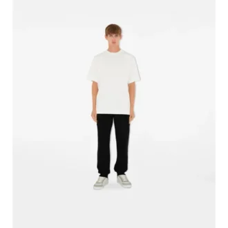 Pantalones de jogging de algodón con paneles de cuadros