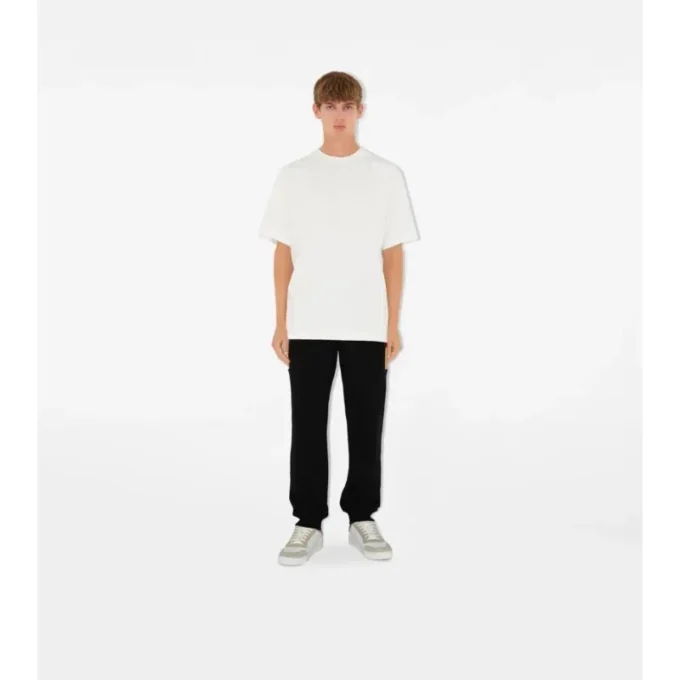 Pantalones de jogging de algodón con paneles de cuadros