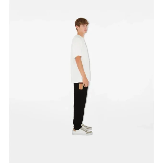 Pantalones de jogging de algodón con paneles de cuadros