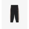 Pantalones de jogging de algodón con ribetes a cuadros