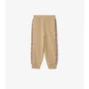 Pantalones de jogging de algodón con ribetes a cuadros