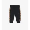 Pantalones de jogging de algodón con ribetes a cuadros