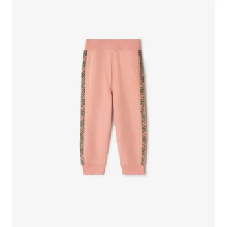 Pantalones de jogging de algodón con ribetes a cuadros Pantalones de jogging de algodón con ribetes a cuadros
