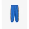Pantalones de jogging de algodón con ribetes a cuadros Pantalones de jogging de algodón con ribetes a cuadros