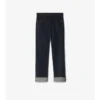 Pantalones de mezclilla rectos con vuelta