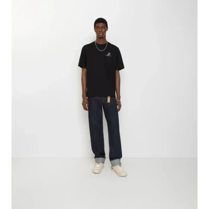 Pantalones de mezclilla rectos con vuelta