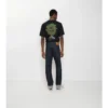 Pantalones de mezclilla rectos con vuelta