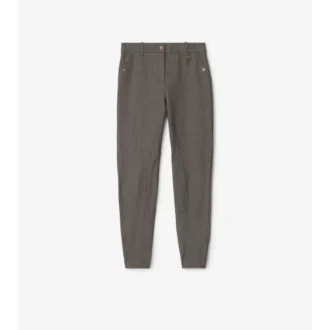 Pantalones de montar de algodón elástico con diseño en espiga
