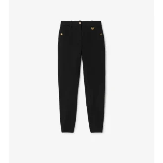 Pantalones de montar de algodón elástico con diseño en espiga