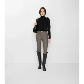 Pantalones de montar de algodón elástico con diseño en espiga