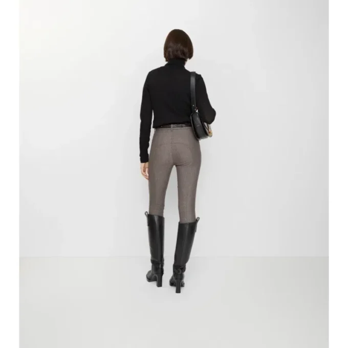 Pantalones de montar de algodón elástico con diseño en espiga Pantalones de montar de algodón elástico con diseño en espiga