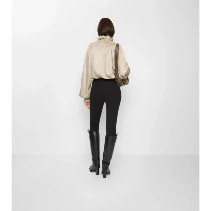 Pantalones de montar de algodón elástico con diseño en espiga Pantalones de montar de algodón elástico con diseño en espiga