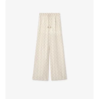 Pantalones de pijama de seda con diseño de tablero de ajedrez de EKD